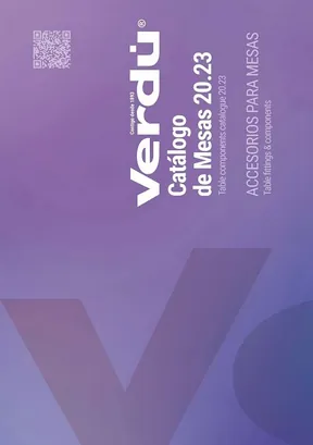 Portada del catálogo de mesas Verdú